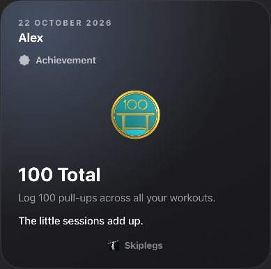 Achievement story: the 100 Total pull-ups badge